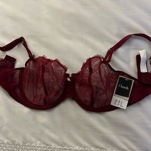 Chantelle lace underwire bra Brand new with tags Gorgeous Merlot color